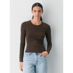 ARITZIA Women's Original Contour Simone Longsleeve Size XL In Rich Mocha